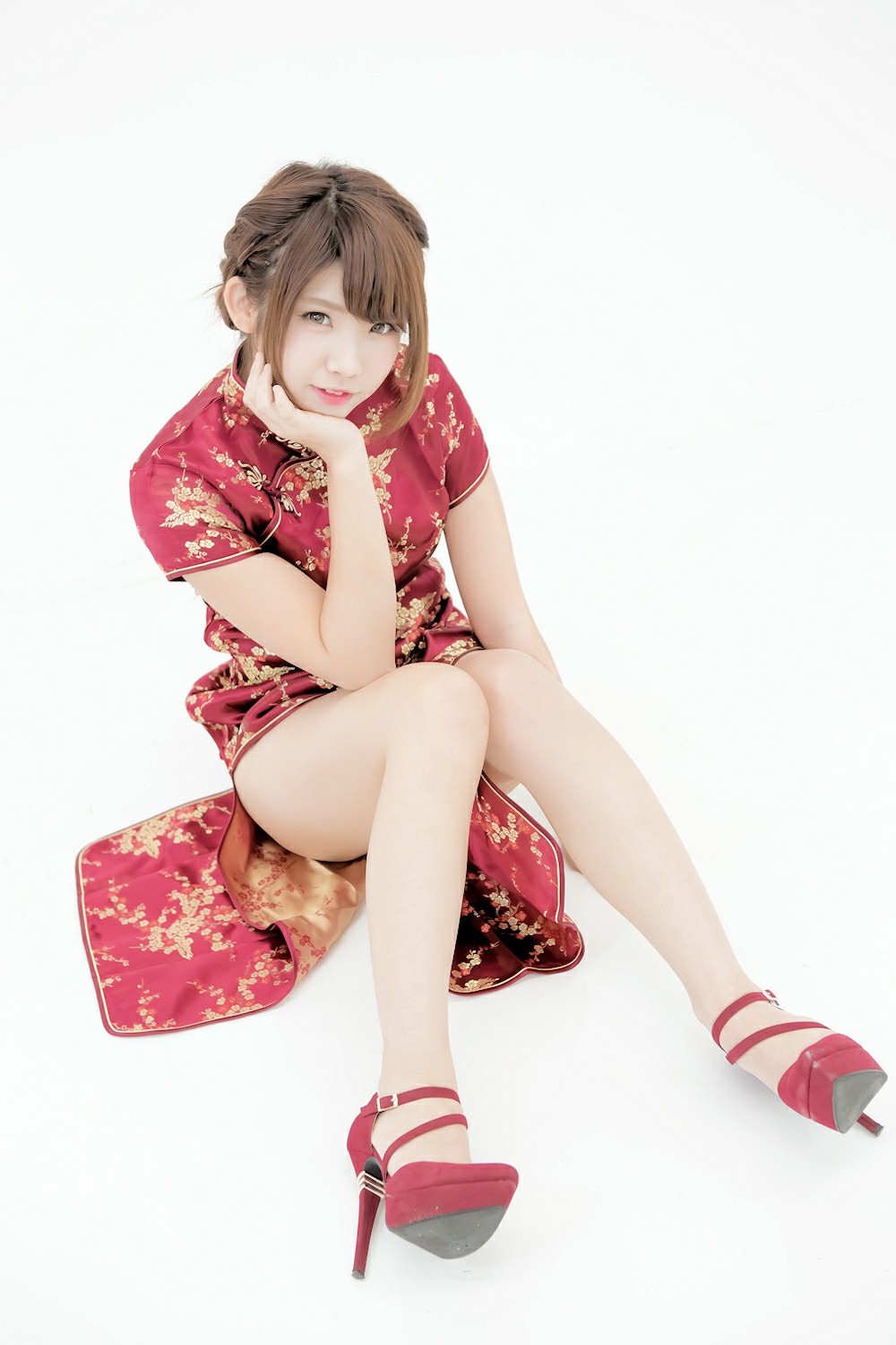 图片[9]-中華娘娘之红色旗袍与美腿高跟 – COSPLAY-小爱·美女部落