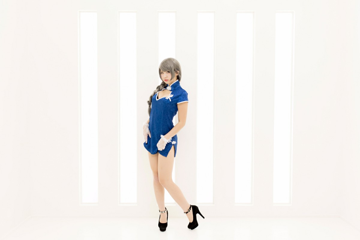图片[2]-中華娘娘之Blue蓝色旗袍与美腿高跟 – COSPLAY-小爱·美女部落