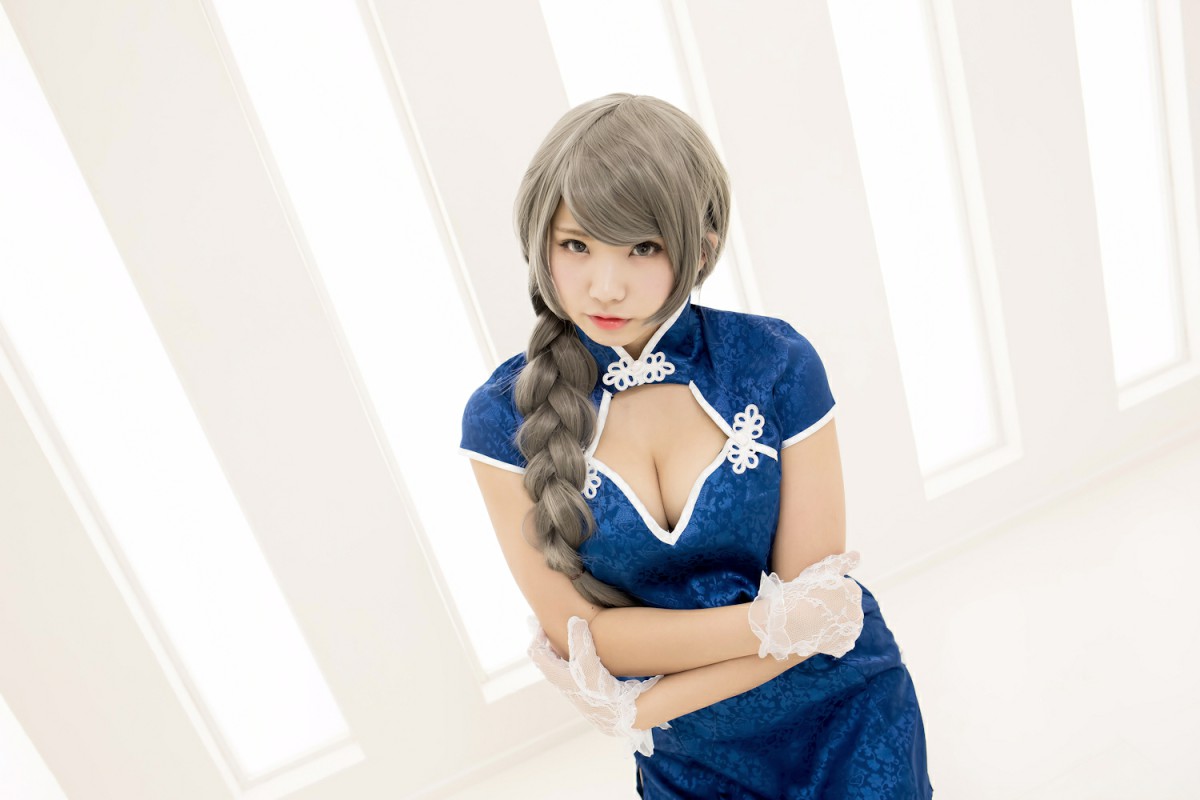 中華娘娘之Blue蓝色旗袍与美腿高跟 – COSPLAY-小爱·美女部落
