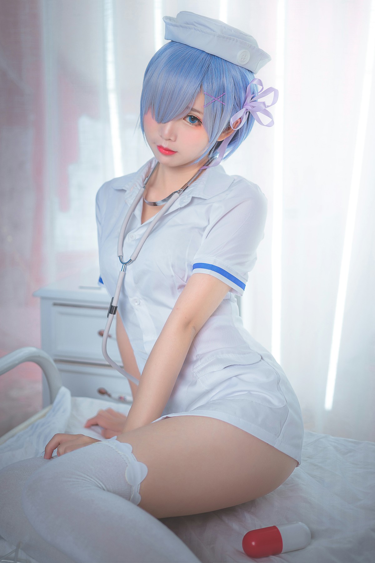 图片[2]-[Cosplay]面饼仙儿 – 蕾姆护士装 – COSPLAY-小爱·美女部落