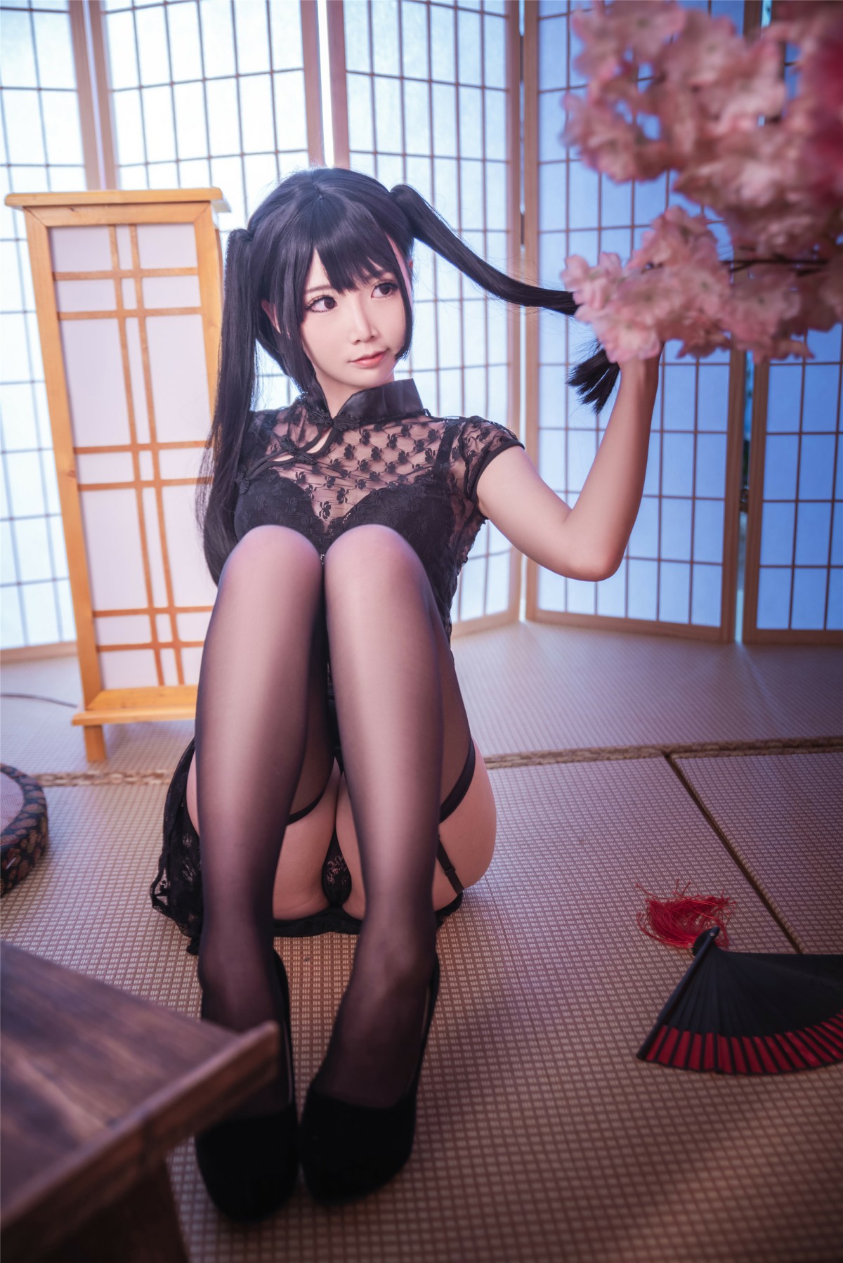 图片[8]-[Cosplay]面饼仙儿 – 黑丝情趣旗袍 – COSPLAY-小爱·美女部落