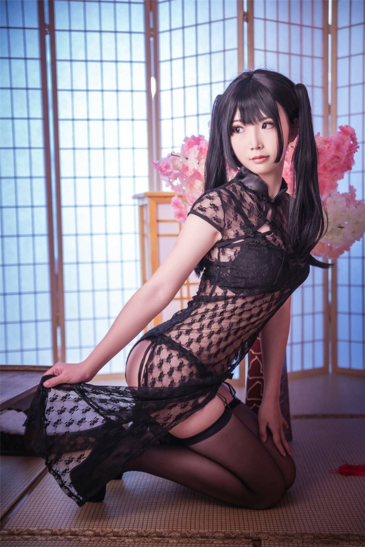 图片[12]-[Cosplay]面饼仙儿 – 黑丝情趣旗袍 – COSPLAY-小爱·美女部落