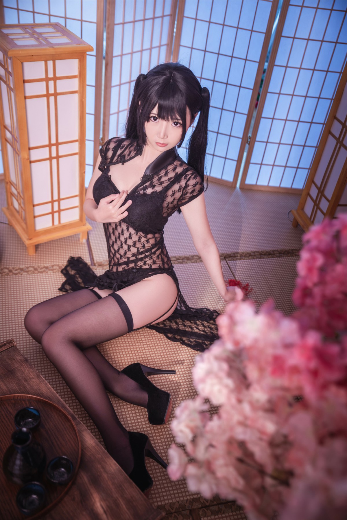 图片[17]-[Cosplay]面饼仙儿 – 黑丝情趣旗袍 – COSPLAY-小爱·美女部落