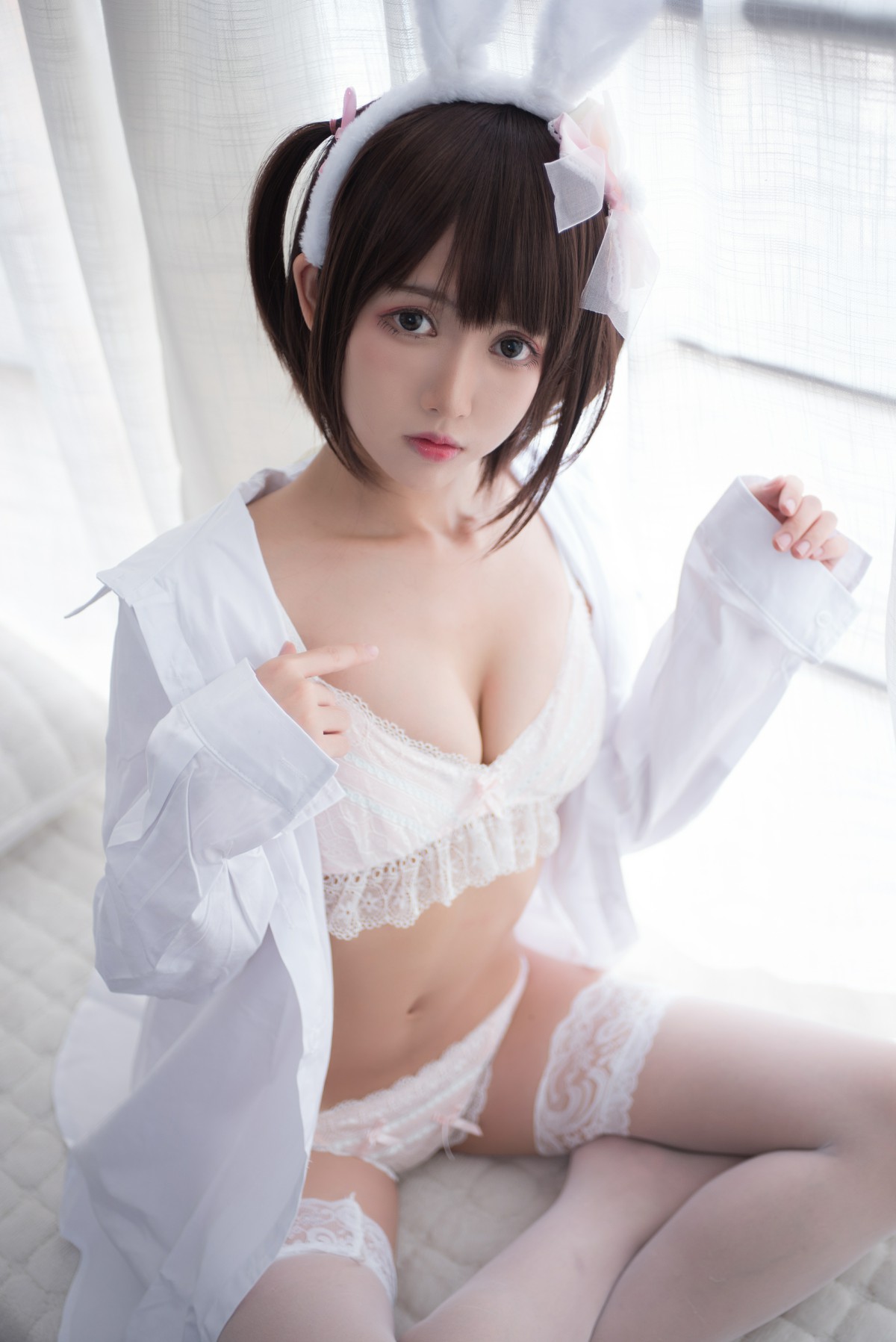 [Cosplay]鳗鱼霏儿 – 兽耳 白色蕾丝情趣 – COSPLAY-小爱·美女部落