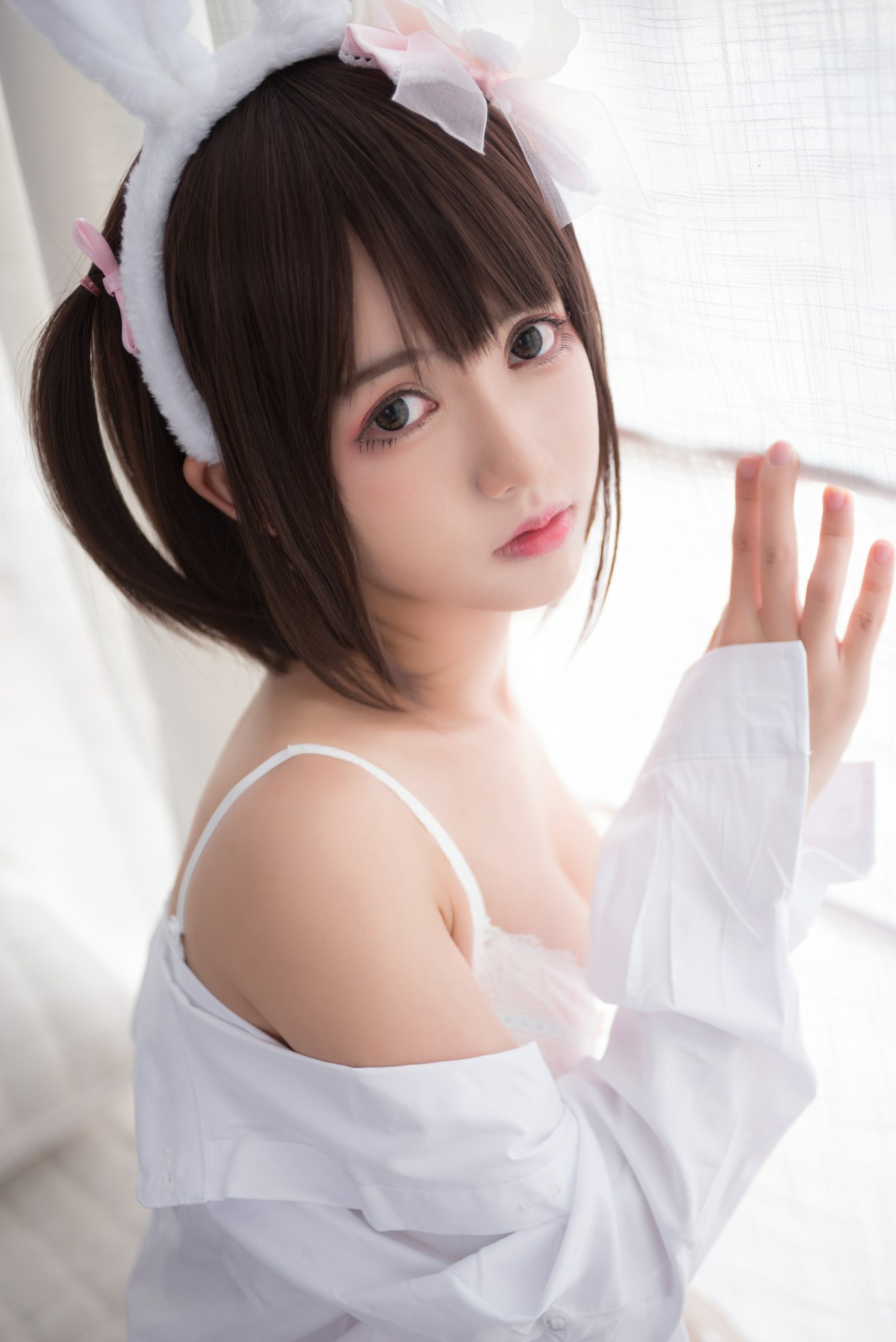 图片[3]-[Cosplay]鳗鱼霏儿 – 兽耳 白色蕾丝情趣 – COSPLAY-小爱·美女部落