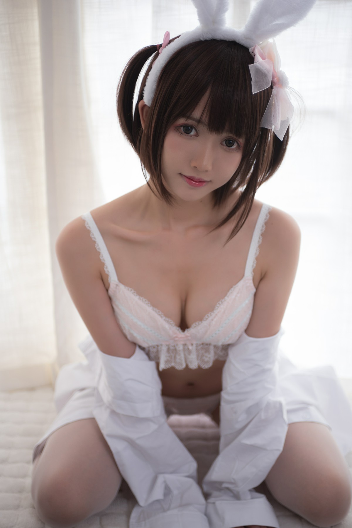 图片[7]-[Cosplay]鳗鱼霏儿 – 兽耳 白色蕾丝情趣 – COSPLAY-小爱·美女部落