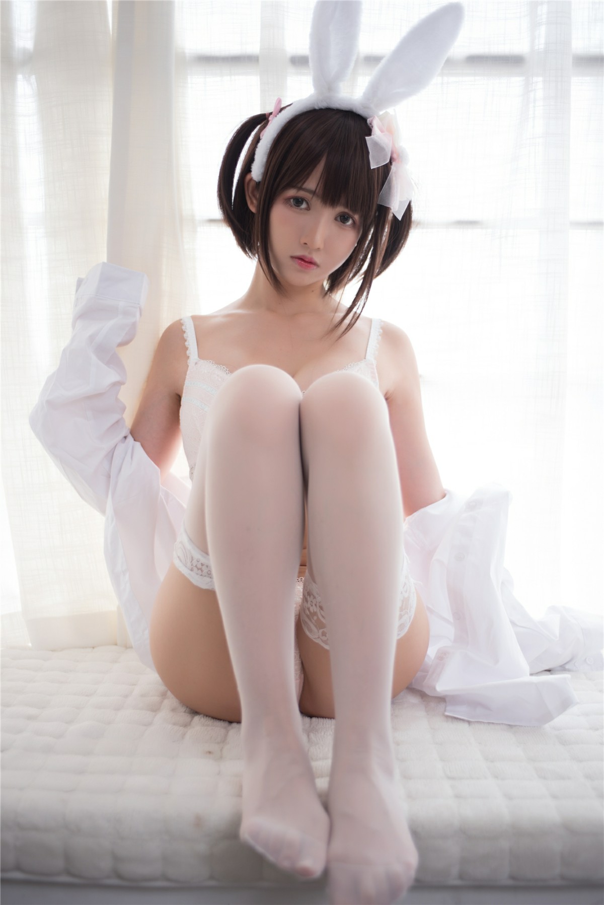 图片[11]-[Cosplay]鳗鱼霏儿 – 兽耳 白色蕾丝情趣 – COSPLAY-小爱·美女部落