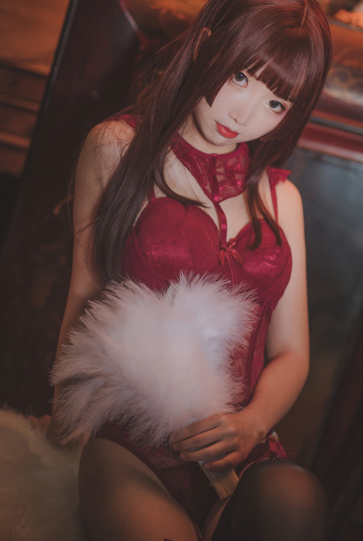 图片[11]-[Cosplay]面饼仙儿 – 脑内少女 红色束衣 – COSPLAY-小爱·美女部落