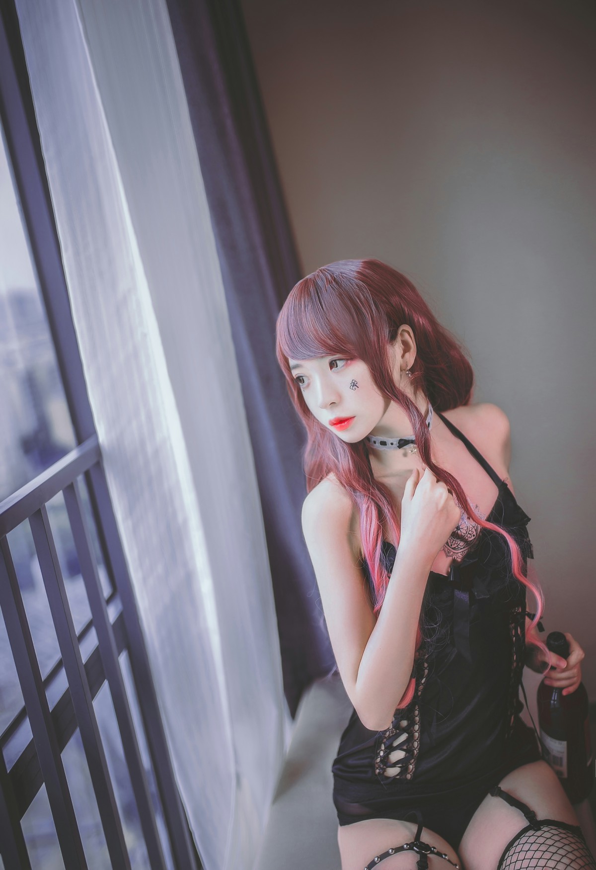 图片[4]-疯猫ss -黑色吊带袜 – COSPLAY-小爱·美女部落