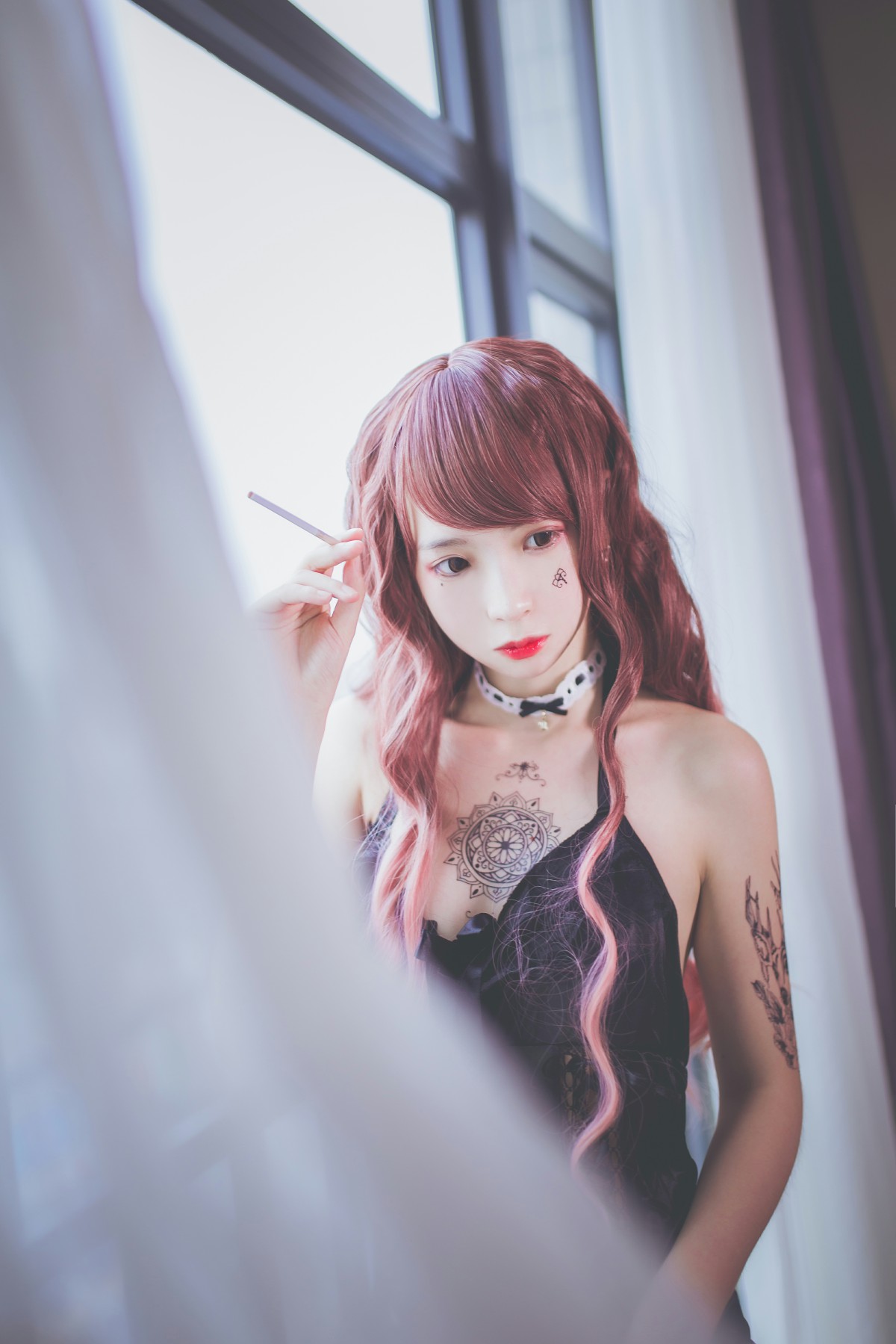 图片[8]-疯猫ss -黑色吊带袜 – COSPLAY-小爱·美女部落