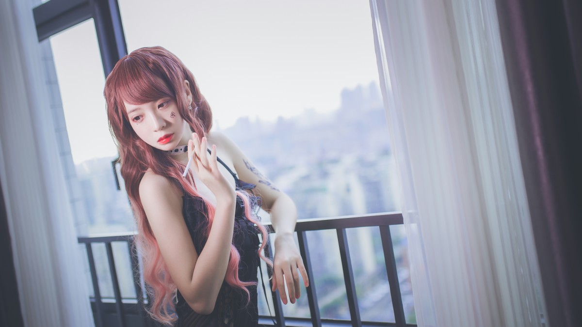 图片[9]-疯猫ss -黑色吊带袜 – COSPLAY-小爱·美女部落