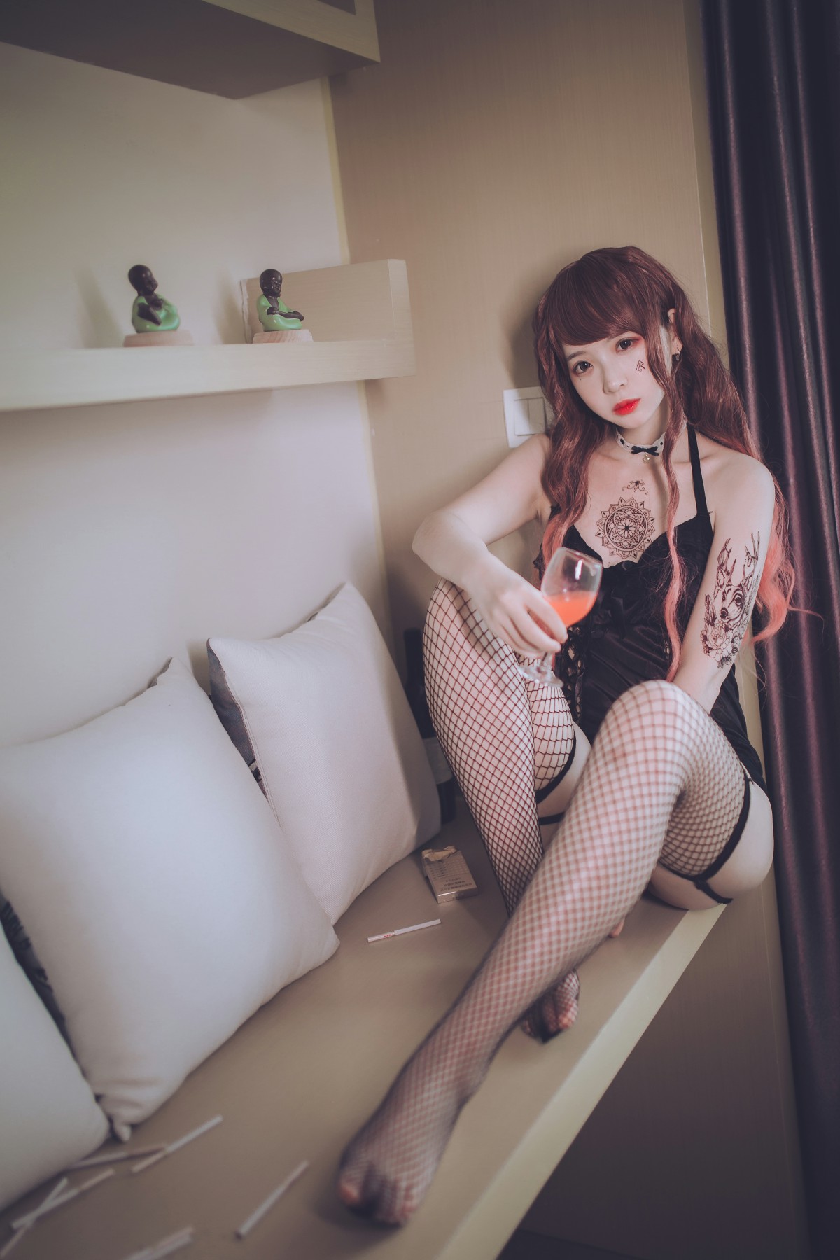 图片[12]-疯猫ss -黑色吊带袜 – COSPLAY-小爱·美女部落