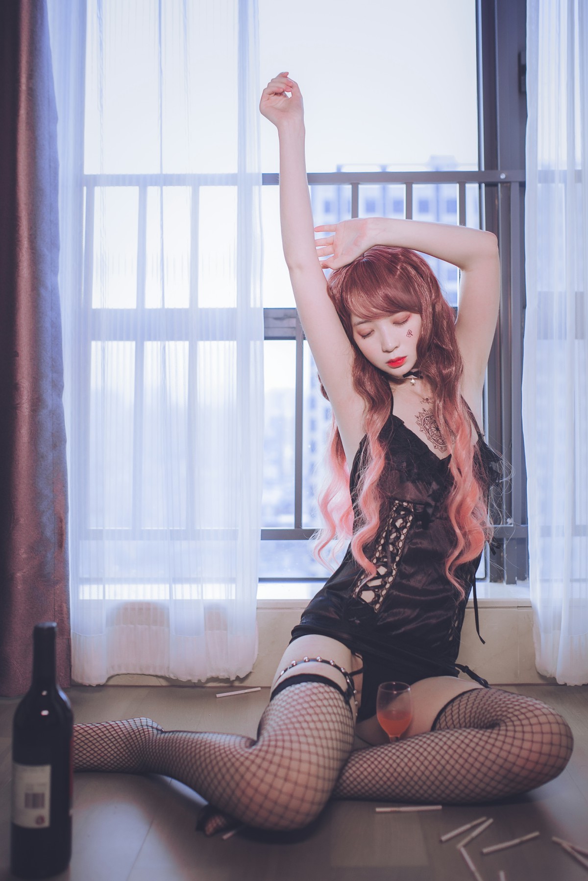 图片[33]-疯猫ss -黑色吊带袜 – COSPLAY-小爱·美女部落