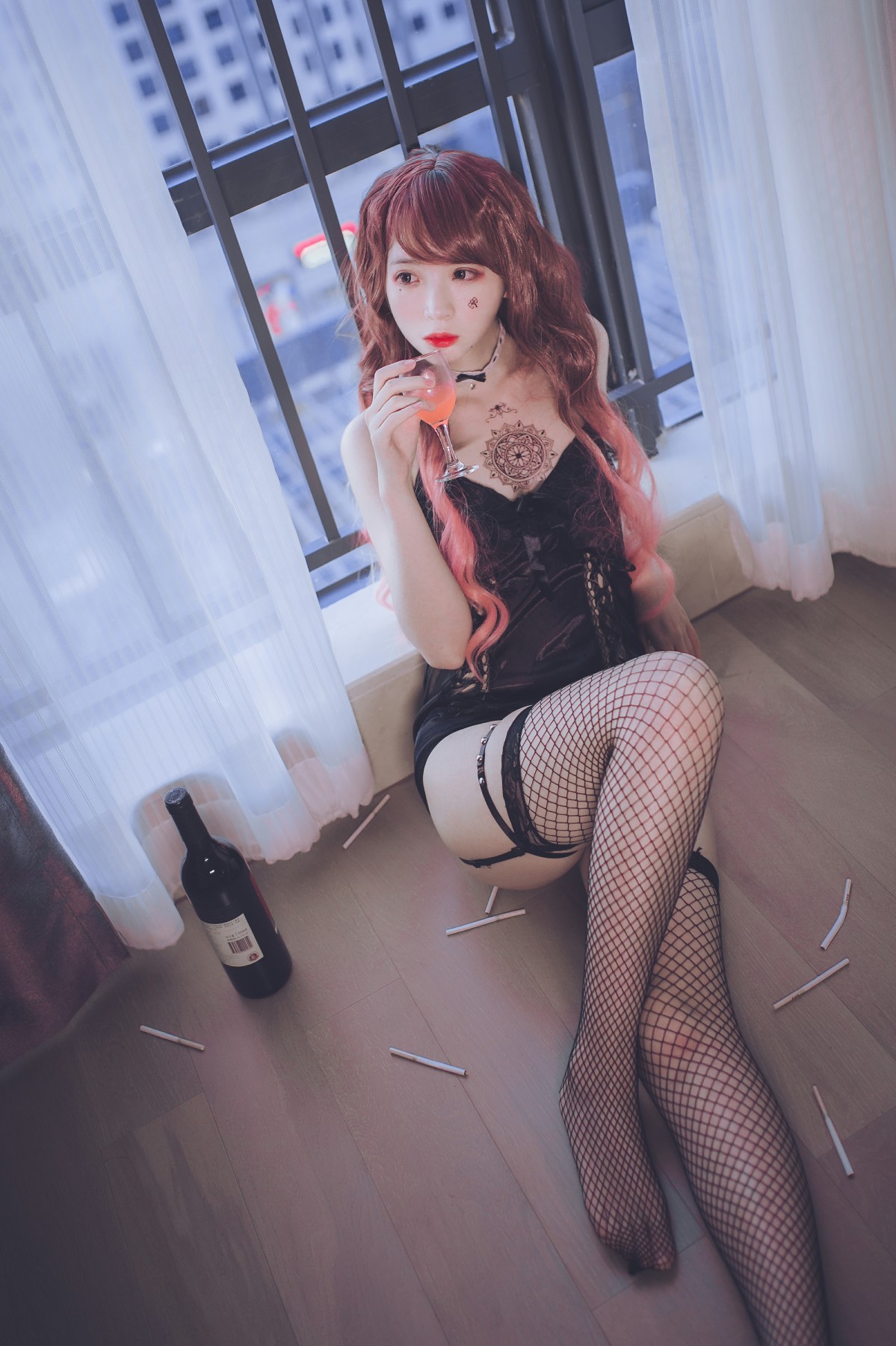 图片[35]-疯猫ss -黑色吊带袜 – COSPLAY-小爱·美女部落