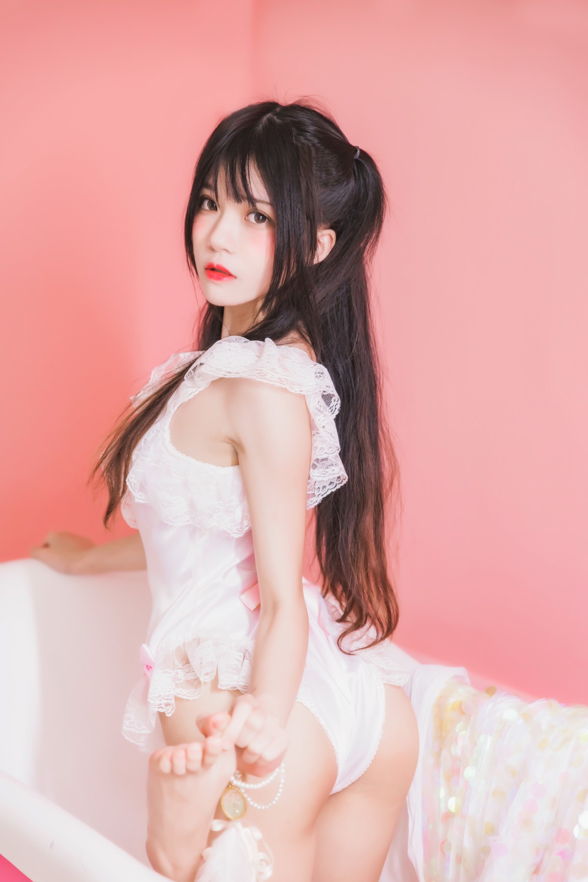 图片[18]-萝莉风COS 桜桃喵 –粉色浴缸 – COSPLAY-小爱·美女部落