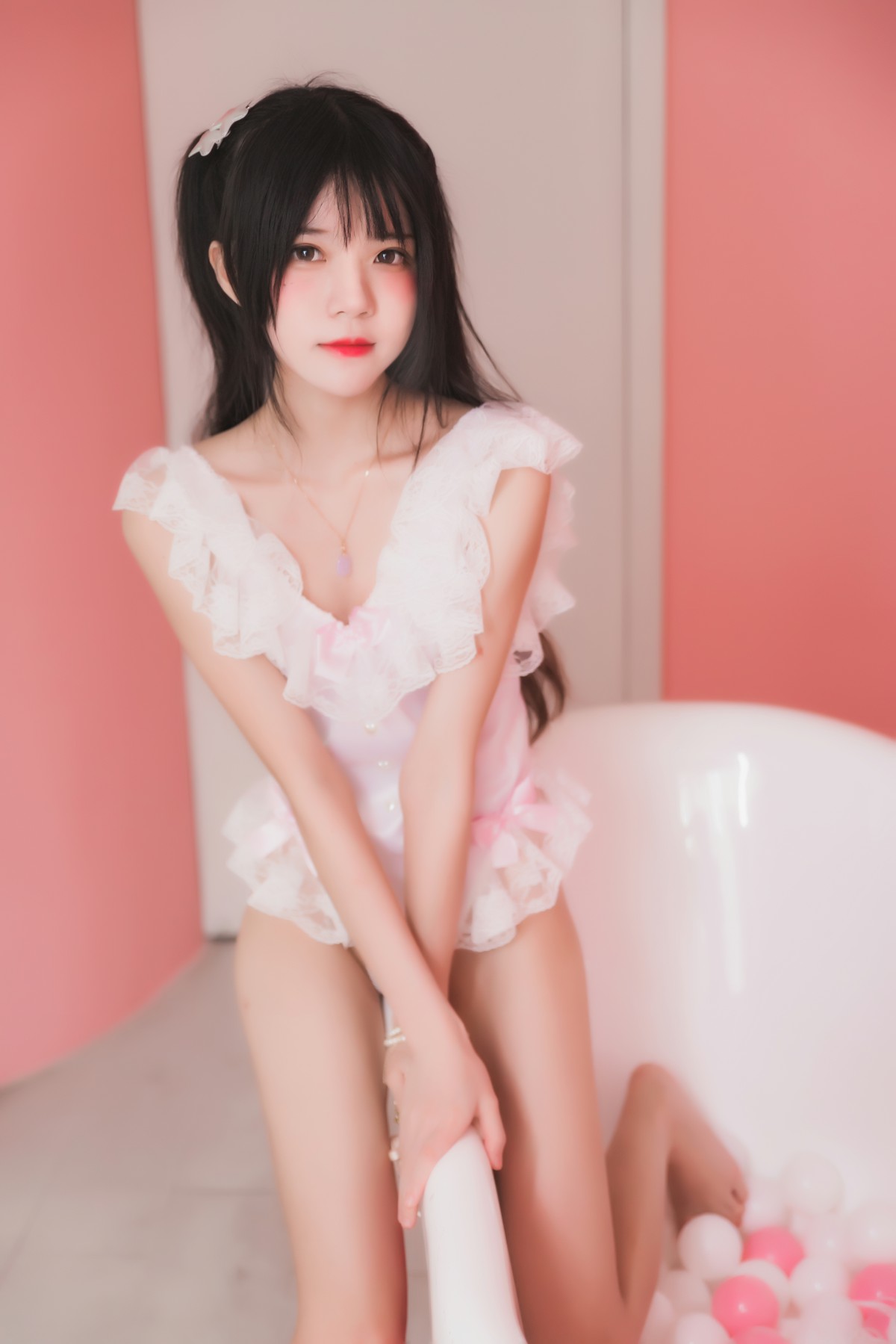 图片[24]-萝莉风COS 桜桃喵 –粉色浴缸 – COSPLAY-小爱·美女部落