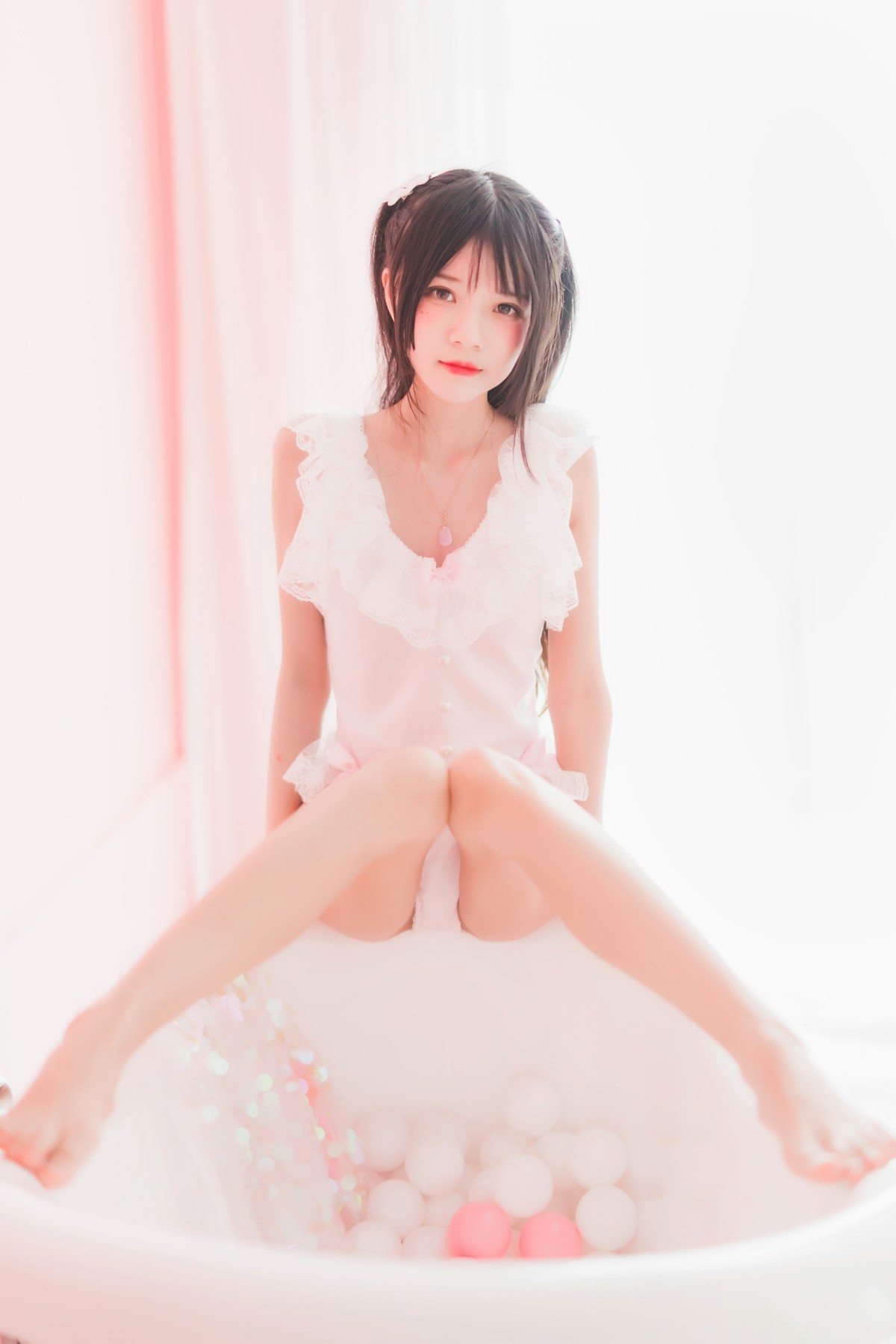 图片[39]-萝莉风COS 桜桃喵 –粉色浴缸 – COSPLAY-小爱·美女部落