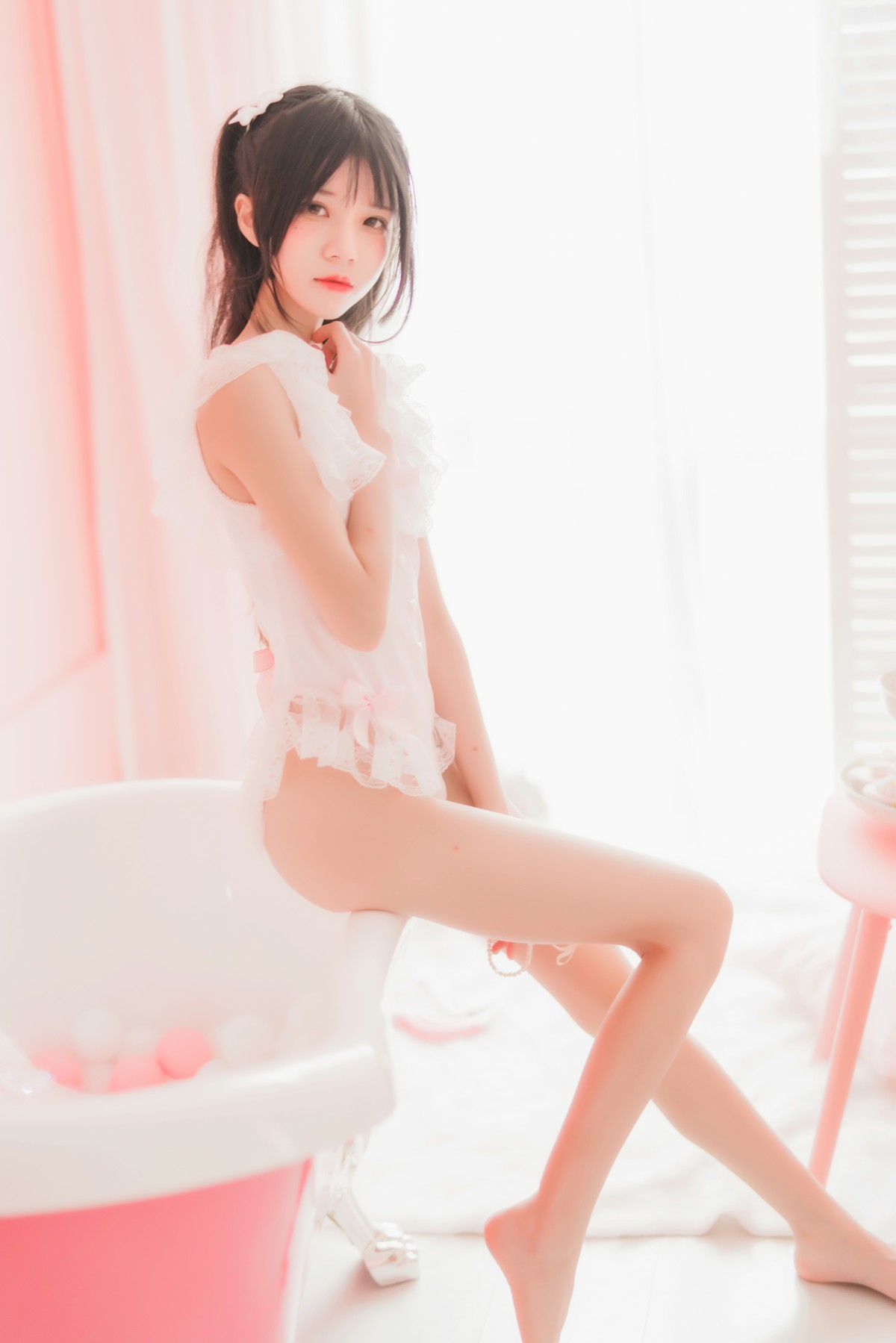 图片[46]-萝莉风COS 桜桃喵 –粉色浴缸 – COSPLAY-小爱·美女部落