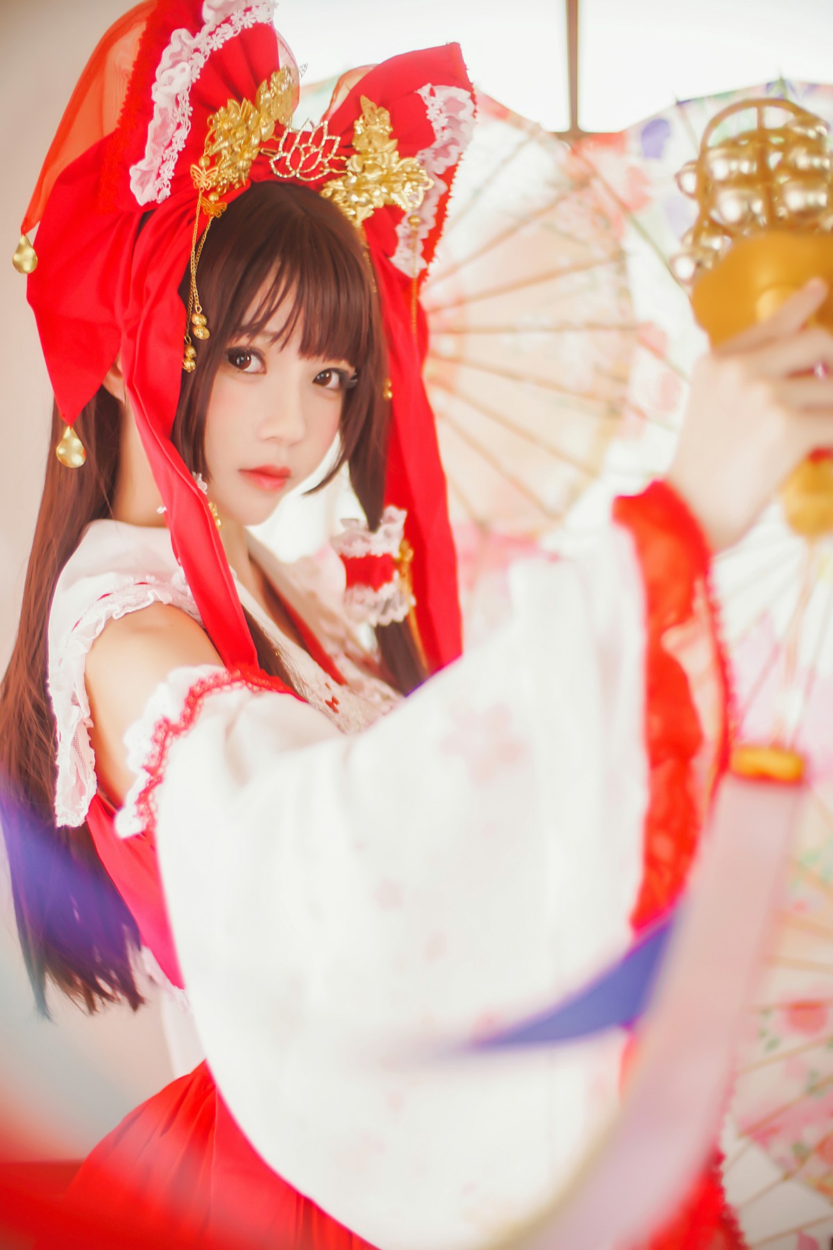 萝莉风COS 桜桃喵 – 灵梦 新年快乐 – COSPLAY-小爱·美女部落