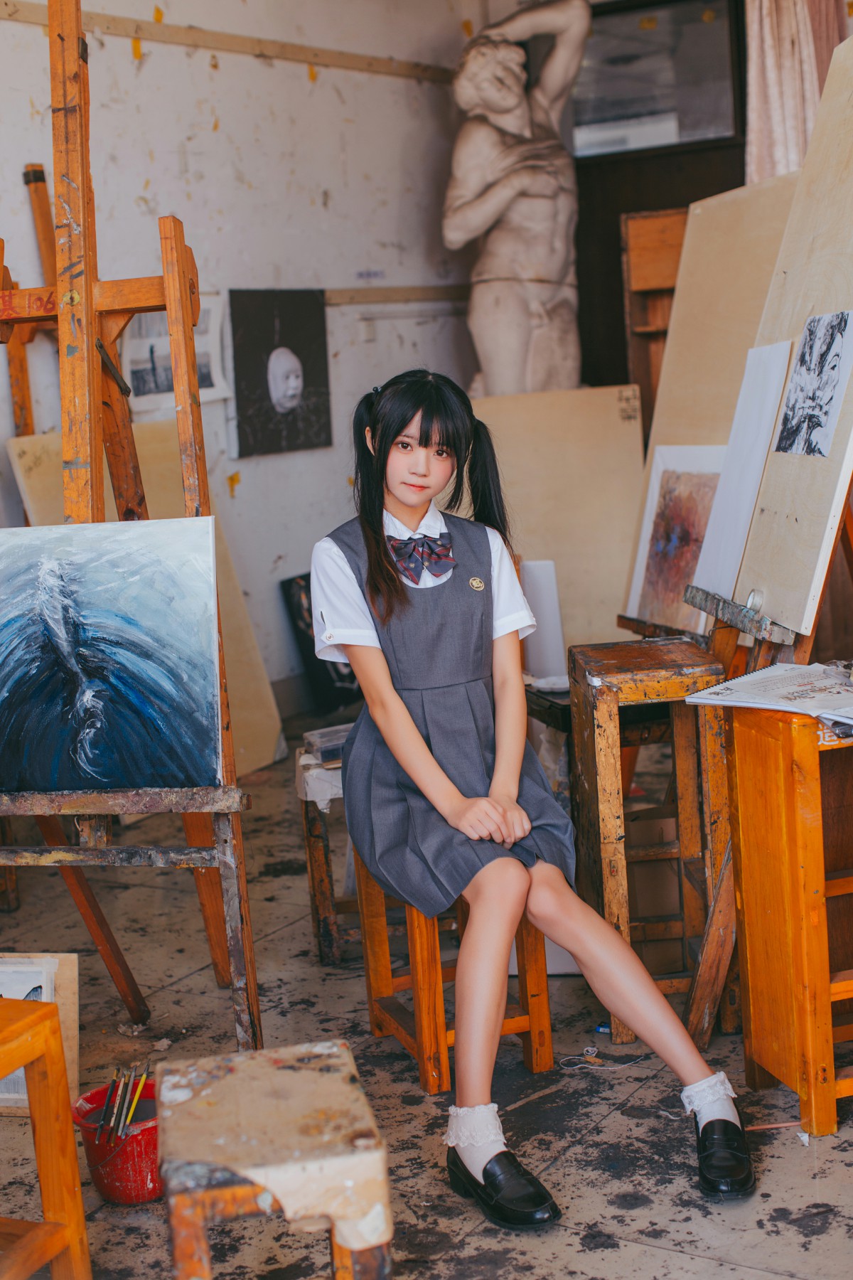图片[4]-萝莉风COS 桜桃喵 – 画室少女 – COSPLAY-小爱·美女部落