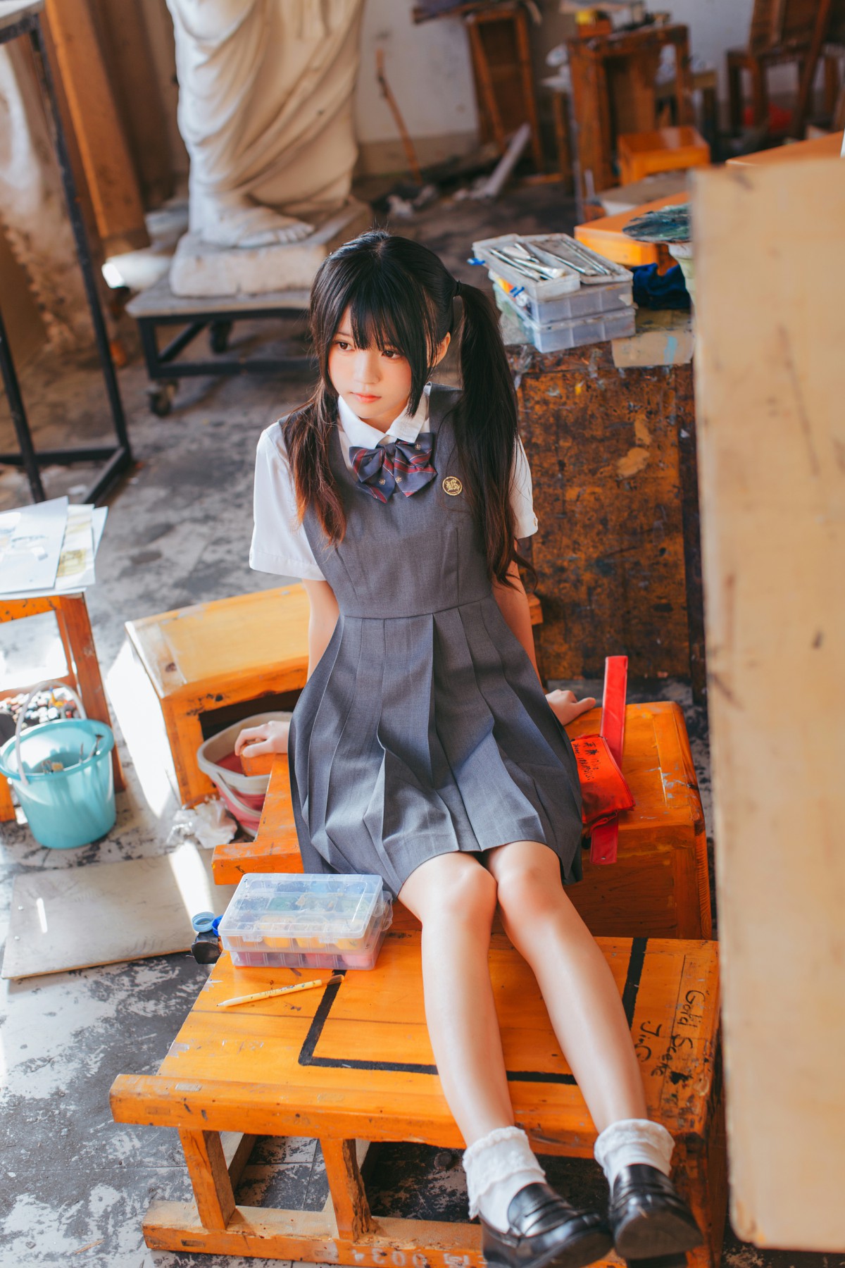 图片[6]-萝莉风COS 桜桃喵 – 画室少女 – COSPLAY-小爱·美女部落