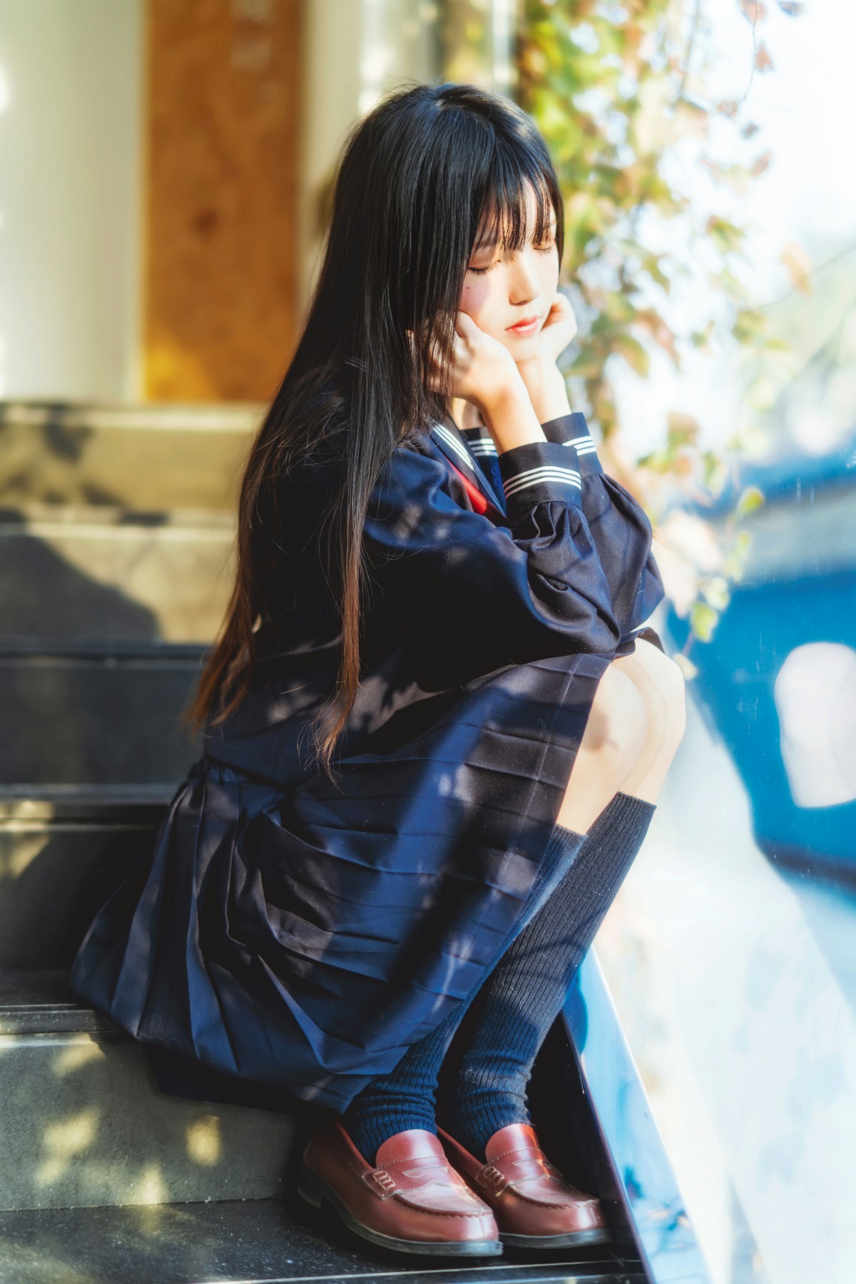 萝莉风COS 桜桃喵 – 黑色水手服 – COSPLAY-小爱·美女部落