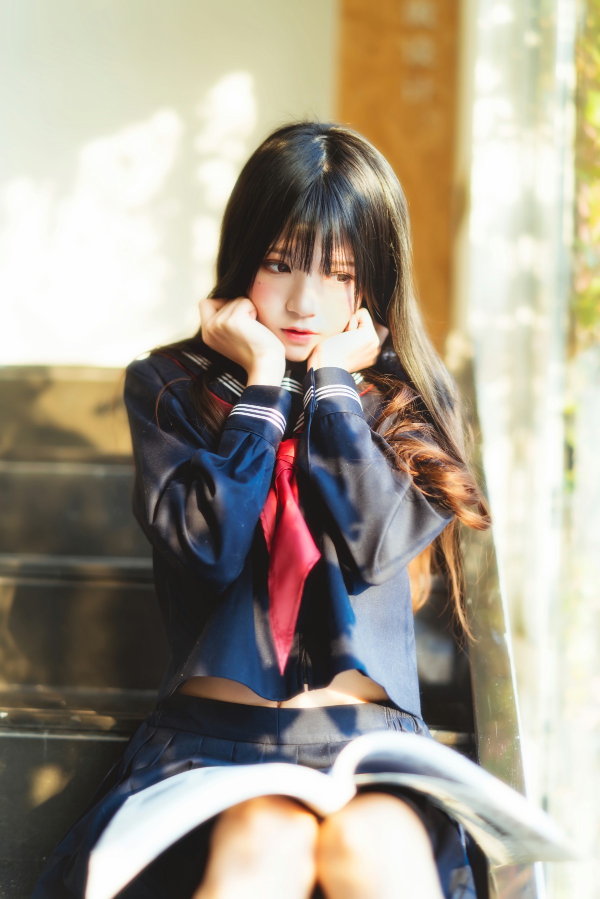 图片[8]-萝莉风COS 桜桃喵 – 黑色水手服 – COSPLAY-小爱·美女部落
