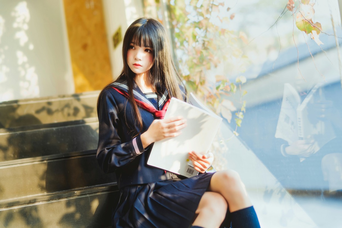 图片[10]-萝莉风COS 桜桃喵 – 黑色水手服 – COSPLAY-小爱·美女部落