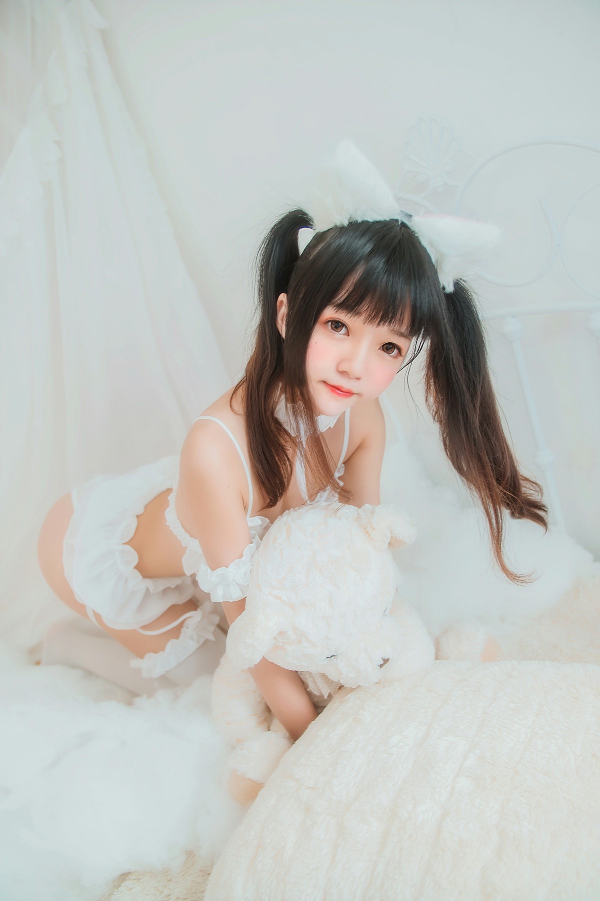 萝莉风COS 桜桃喵 – 白猫 – COSPLAY-小爱·美女部落