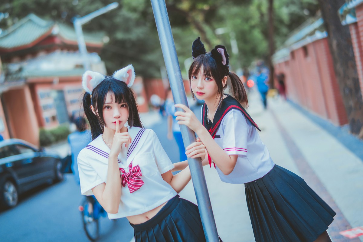 图片[22]-萝莉风COS 桜桃喵&amp;疯猫ss – JK百合2 – COSPLAY-小爱·美女部落