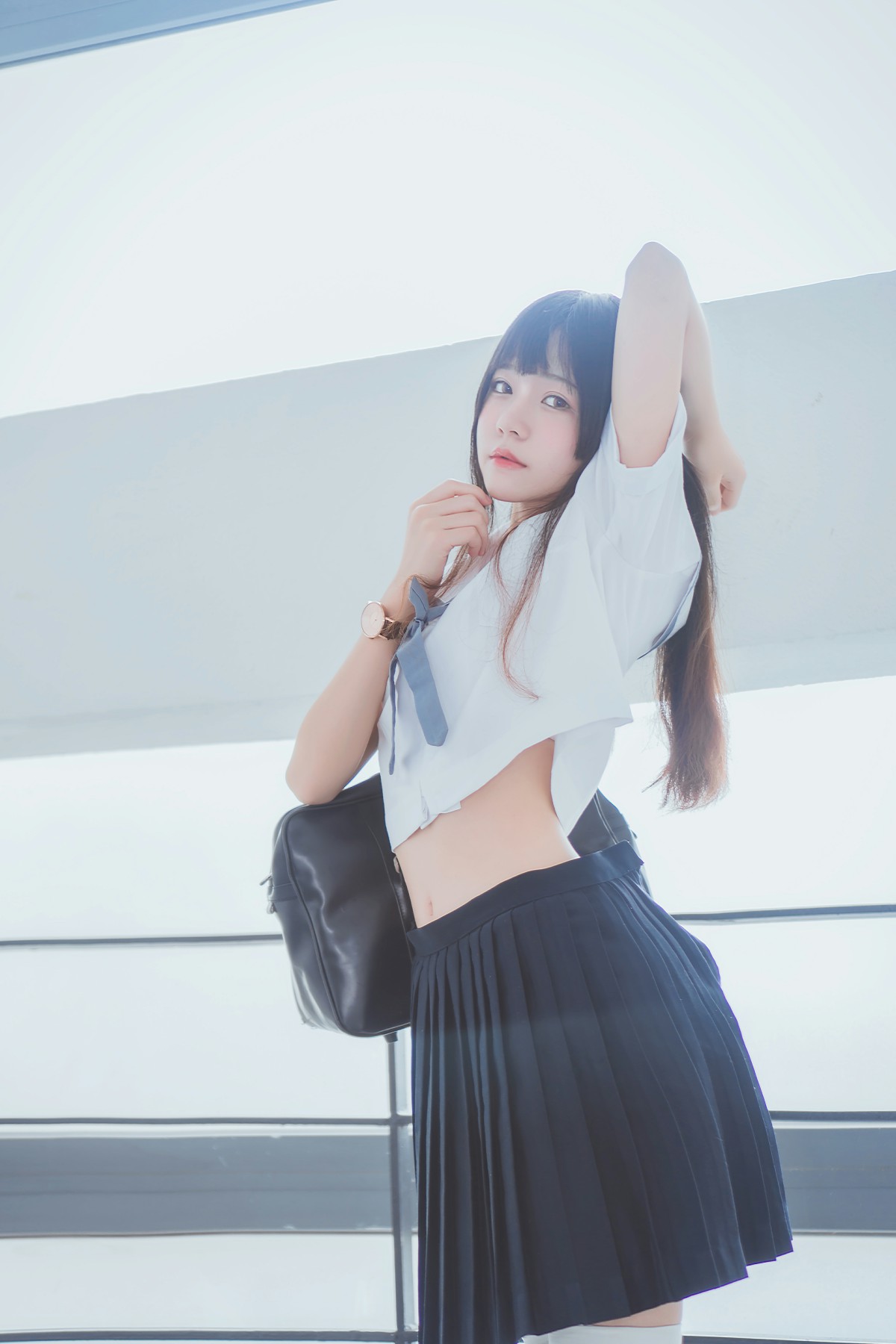 图片[3]-萝莉风COS 桜桃喵 – 蓝白水手服 – COSPLAY-小爱·美女部落