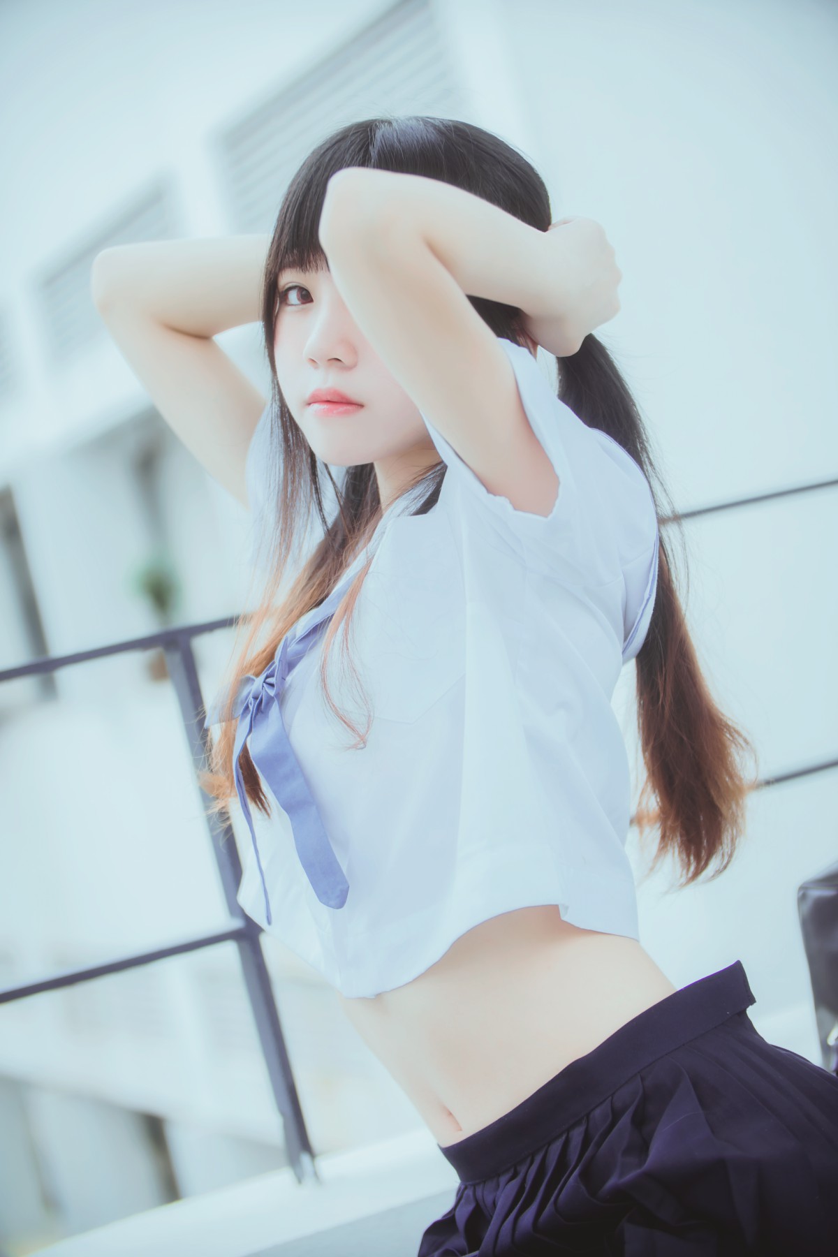 图片[9]-萝莉风COS 桜桃喵 – 蓝白水手服 – COSPLAY-小爱·美女部落