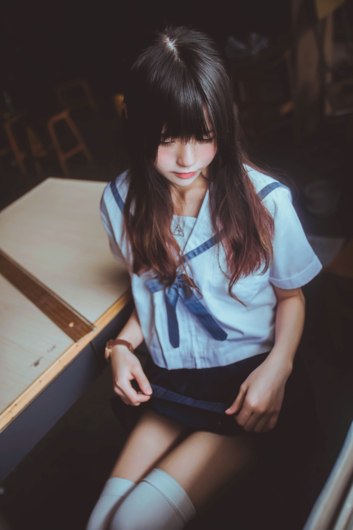 图片[14]-萝莉风COS 桜桃喵 – 蓝白水手服 – COSPLAY-小爱·美女部落