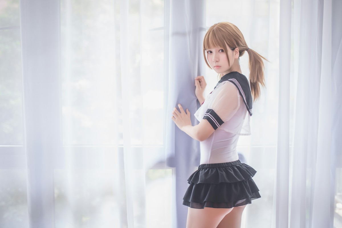 白金Saki写真 – 学生服 – COSPLAY-小爱·美女部落