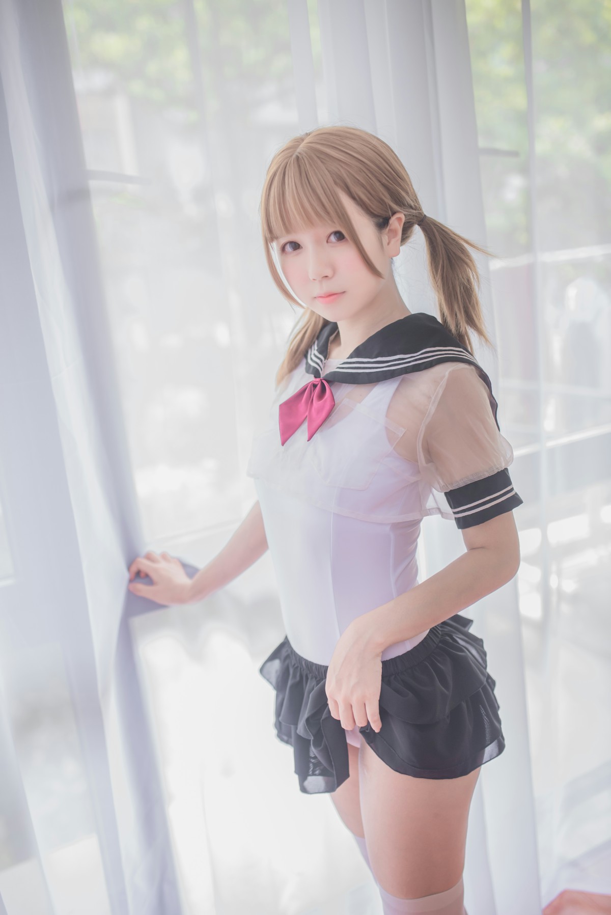 图片[3]-白金Saki写真 – 学生服 – COSPLAY-小爱·美女部落