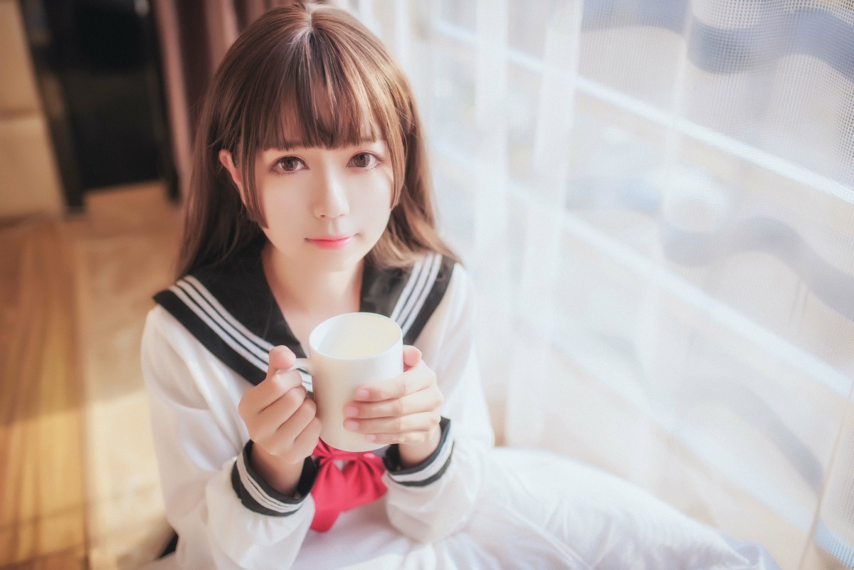 白金Saki写真 – 半透明水手服 – COSPLAY-小爱·美女部落