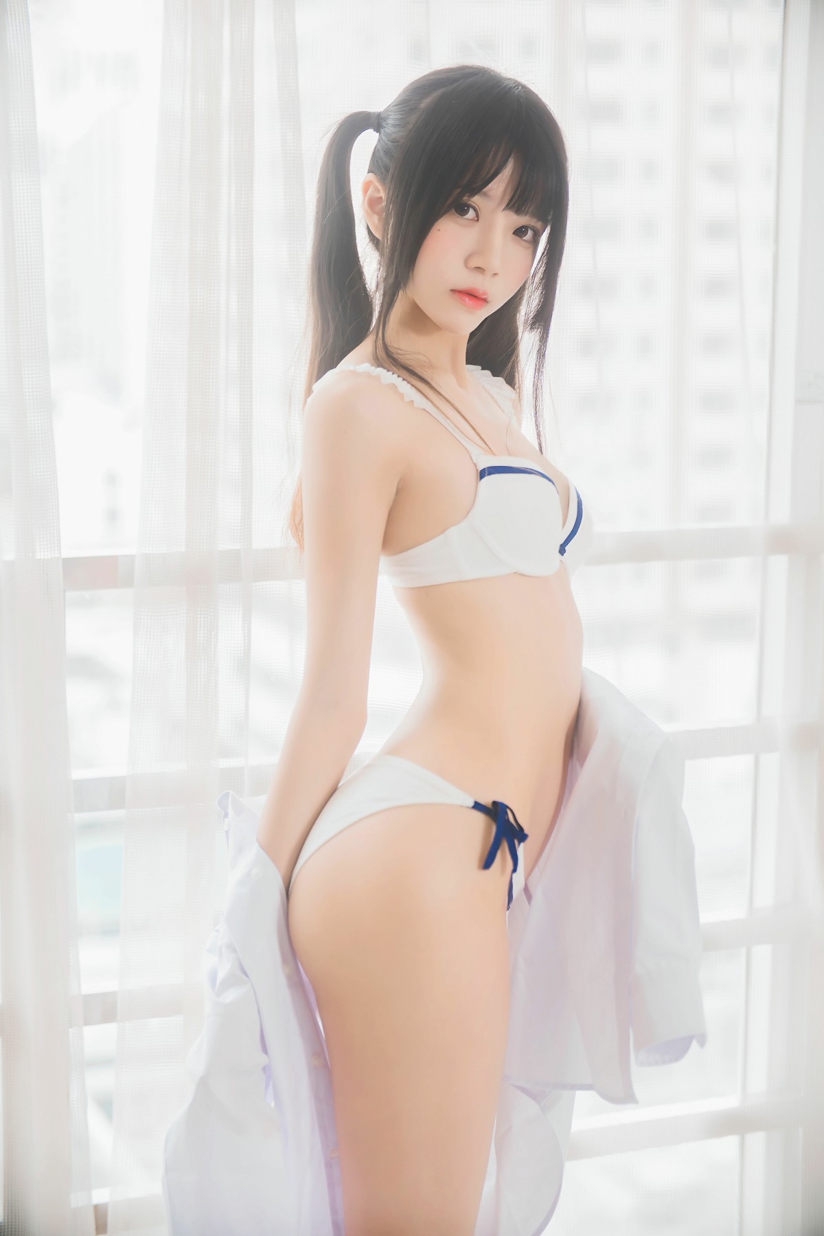 图片[6]-[桜桃喵]桜桃未熟-白衬衫双马尾 – COSPLAY-小爱·美女部落