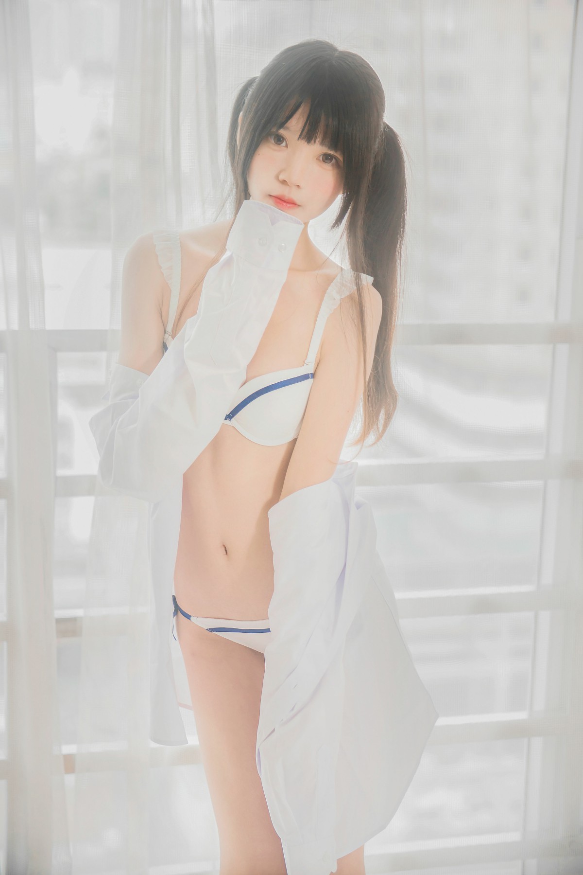 图片[7]-[桜桃喵]桜桃未熟-白衬衫双马尾 – COSPLAY-小爱·美女部落