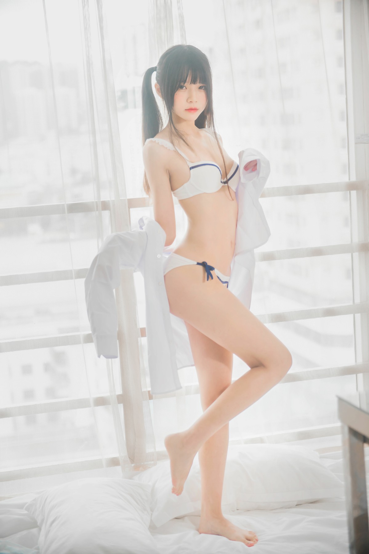 图片[9]-[桜桃喵]桜桃未熟-白衬衫双马尾 – COSPLAY-小爱·美女部落