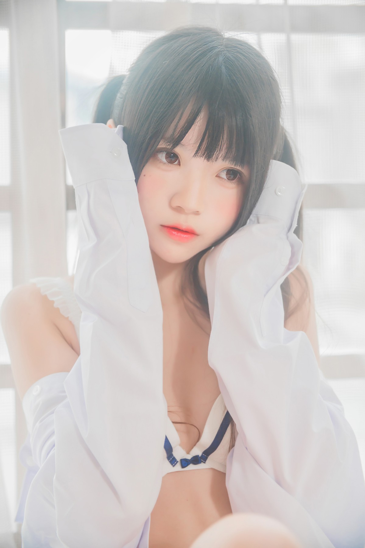 图片[13]-[桜桃喵]桜桃未熟-白衬衫双马尾 – COSPLAY-小爱·美女部落
