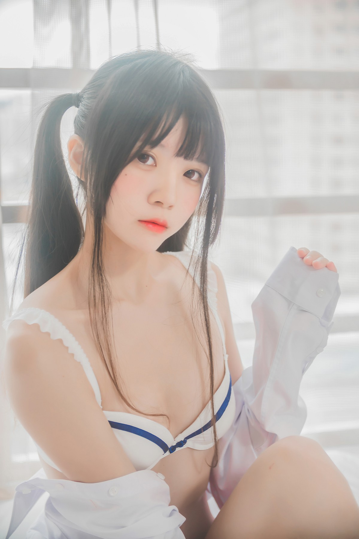 图片[15]-[桜桃喵]桜桃未熟-白衬衫双马尾 – COSPLAY-小爱·美女部落