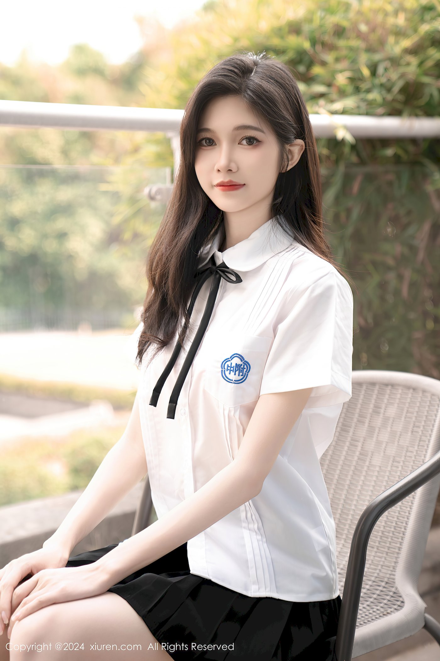 秀人网美女模特程程程-学生制服搭配清秀身材性感写真-御萝部落-小爱·美女部落